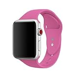 AdMaster Silicone Compatible for Apple Watch Band and Replacement Sport iwatch Accessories Bands Series 3 2 1 Barbie Pink 38mm M/L