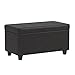 SIMPLIHOME Cosmopolitan 34 inch Wide Transitional Rectangle Storage Ottoman in Tanners Brown Vegan Faux Leather, Assembled, For the Living Room, Entryway and Family Room