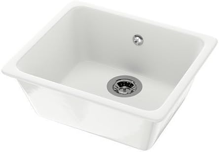 IKEA DOMSJÖ Ceramic Inset Sink with Lilviken Siphon (53 x ...