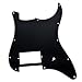 Kmise A2120 1 Piece Black 3-Ply Pickguard for Fender Strat Guitar Replacement