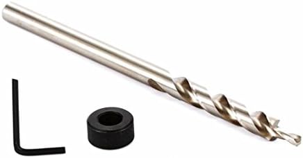ALLSOME 3/8"(9.5mm) HSS Twist Step Drill Bit with Depth Stop Collar for Pocket Hole Jig Master System