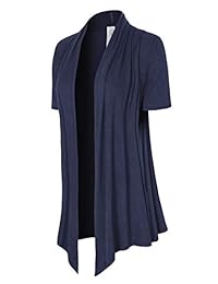 MixMatchy - Cárdigan de punto para mujer (manga corta, frente abierto, tallas: S-3XL)