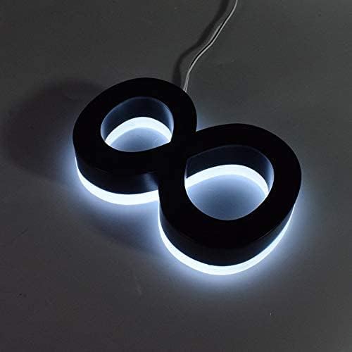 Address Signs - Backlit LED House Numbers 8, House Numbers for Outside Floating Address Numbers Stainless Steel Lighted Up Modern House Numbers Waterproof Corrosion Resistant for Outside, Yard, Street(5 Inch Black)