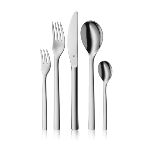 WMF Atria Vorteils Besteck Set 12 Personen, Essbesteck 60 teilig, Monobloc-Messer, Cromargan Edelstahl poliert, spülmaschinenfest