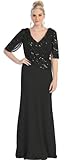 MOB Mother of the Bride Formal Evening Dress #996 (4XL, Black)