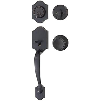 AmazonBasics Handleset with Tulip Knob - Single Cylinder - Oil Rubbed Bronze