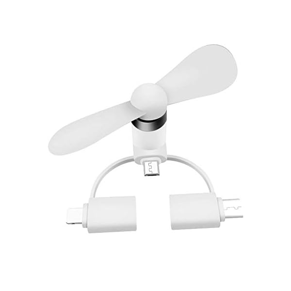 Mini Phone Fan,3-in-1 Portable Cell Phone Fan for Samsung Android Outdoor Cooling Fan Cooler Rotating Fan 3 Pack (Black…