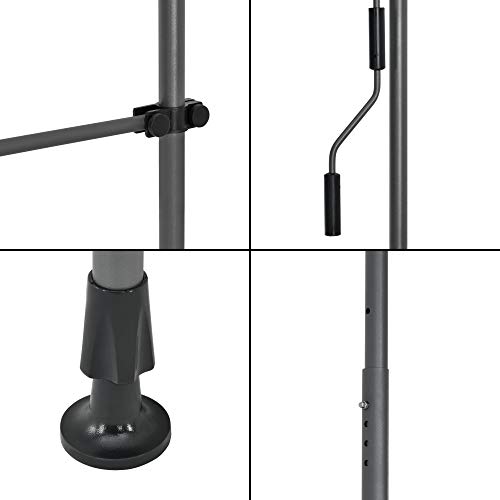 pro.tec Klemmmarkise Mittelgrau 400 x 120 x 200-300cm Markise Balkonmarkise Sonnensegel Sonnenschutz ohne Bohren – Bild 8