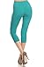 Leggings Depot Capri Solid Leggings, Jade, Plus Size