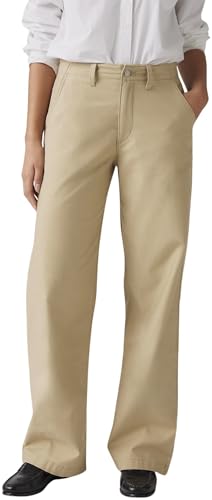 Levis Womens 90s Straight Casual Chino, Travertine, 25W x 32L