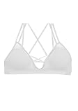 Cage Cutout Bralette Padded Seamless Sports Bra Bustier Crop Top 4034 (white)