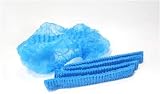 Omnitex 200x Premium Blue Mob Caps Non Woven Disposable Clip Caps Double view 2
