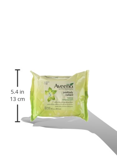 Aveeno Active Naturals Positively Radiant Makeup Removing Wipes 25 Wipes (Pac... - Thumbnail 2