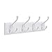 SONGMICS Wall-Mounted Coat Rack, Hook Rack with 4 Tri-Hooks, for Clothes, Keys, Hats, Purses, in The Entryway, Bathroom, Closet Room, White ULHR30WT