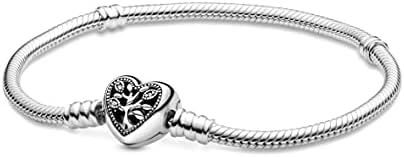 Amazon.com: PANDORA Snake Chain Sterling Silver Bracelet And Heart