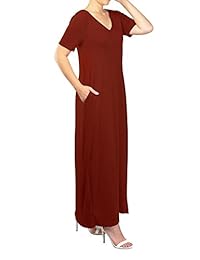 Malibu Days - Vestido largo de manga corta casual con bolsillos laterales