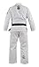 FUJI Lightweight Brazilian Style Jiu Jitsu Uniform, BJJ Uniform with Pearl Weave Fabric Jacket and Bungee Drawstrings, White, Size A1