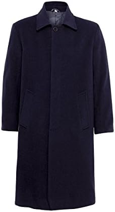 Mens Wool & Cashmere Long Outerwear Overcoat (XX Large, Navy)