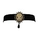 KUIYAI Black Choker Necklace with Victorian Cameo Pendant and Black Bead (Gold Cameo)