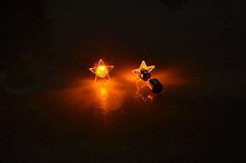 Kailian Â® Shining Star 1 Pair LED Earrings Glowing-Orange Light