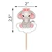 Pink Elephant Cupcake Toppers Cake Picks - Girl Baby Shower Decorations Supplies - 25 pieces