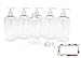 Baire Bottles 8 oz Empty Refillable Plastic Bottles with Pump - Soap, Shower, Lotion, Massage Oil, Travel - 6 Pack, Waterproof Labels, PET, BPA Free, USA (Clear with White Pumps, Floral Labels)