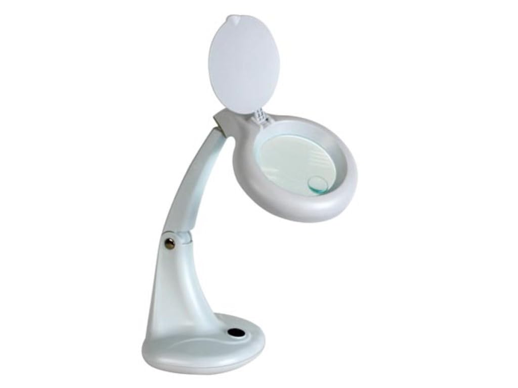 Velleman VTLAMP10 Desk Lamp with Magnifying Glass, White, 12 W