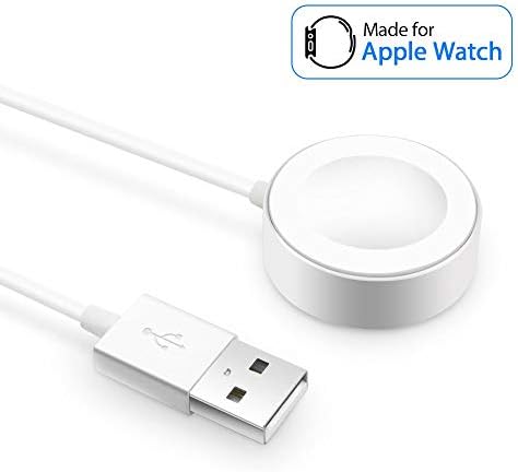 WINYUE Compatible with Apple Watch Magnetic Wireless Charger Pad Charging Cable Cord Compatible with Apple Watch iwatch 38 mm/42 mm Series 1/2/3, 3.3Ft, White