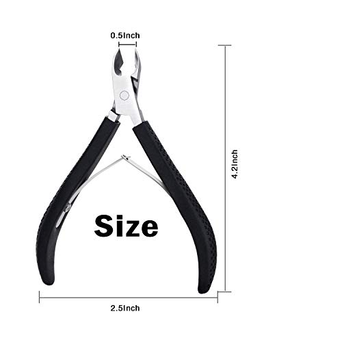 Cuticle Cutter Cuticle Nippers - BUVE Non-slip Cuticle Trimmer Clipper Professional Stainless Steel Cuticle Remover Scissors Pedicure Manicure Tools for Fingernails Toenails (Cuticle nipper, black)