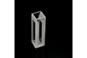 SCIENCE OUTLET Micro Fluorescence Quartz Cuvette Open top Type with PTFE Cover, 10 mm Light Path, 1.4 ml Volume,Light Width 4mm, 4 Transparent Windows