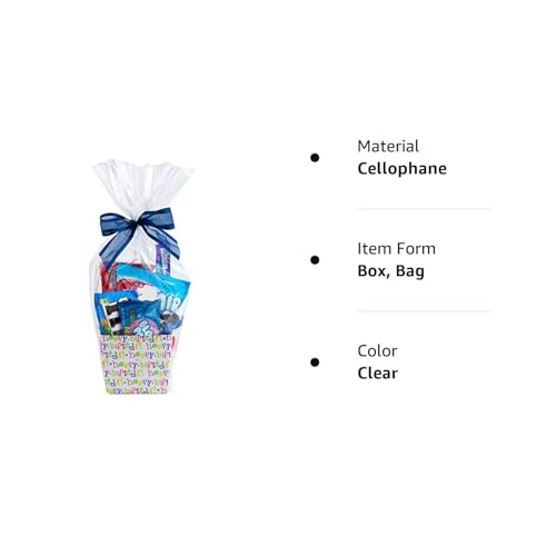 Purple Q Crafts Clear Basket Bag 16” x 24” Cellophane Bags for Small Baskets and Gifts 1.2 Mil Thick (10 Bags)