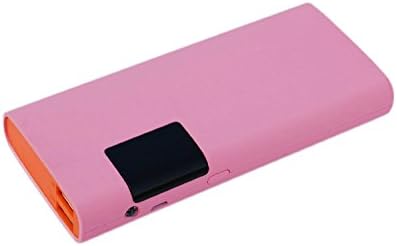 Kisreal 15000mAh Portable Charger External Battery Power Bank Dual USB Charger with LCD Display for iPhone, Samsung and Tablets(Pink)