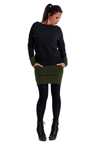 3Elfen-Abito-Donna-con-Tasca-e-Pipistrello-Maniche-Vestito-di-Donna-Invernali-con-Minigonna-de