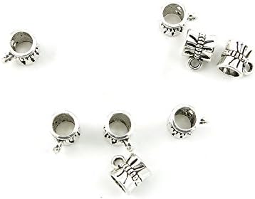 20 PCS Jewelry Making Charms B5GH2Q Leather Hanging Beads Antique Silver Tone Necklace Bracelet Repair Bulk Lots Pendant Findings