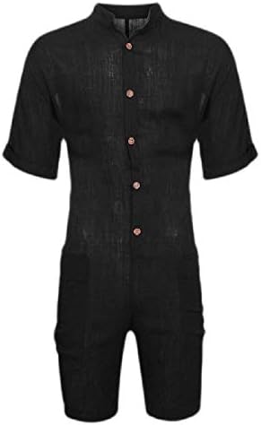 ShuangRun Mens Romper Short Sleeve One Piece Jumpsuits Overalls