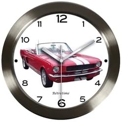 Wall Clock with Mustang-Red