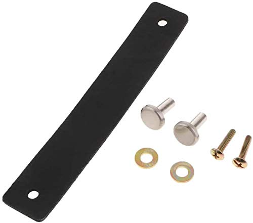 POFET 5pcs Nordic Wardrobe Cabinet Door Handle Soft PU Leather Door Handles for Cupboard Drawer Pull Knobs Furniture Hardware (26 x 125mm)- Black