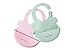 ARRNEW Set of 2 Super Light Silicone Baby Bibs | Unisex Waterproof | BPA Free Bib for Baby Girl and Baby Boy | Great Baby Gifts (Pink&Mint)