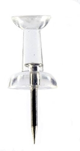TRUSTY 100 Push Pins with Clear Plastic Head and Steel Point