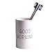 Kelake White Ceramic Tumbler for Bathroom Toothbrush, Water, Milk, Drinks - 280 ml Good Morning Cup for Couples - Christmas Birthday