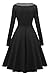 Meaneor Women's Vintage Polka Dot Neckline A-line Cocktail Party Dress, Black, Small