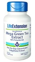Life Extension Mega Green Tea Extract 98 Polyphenols, 100 veg caps -Decaf