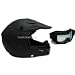 TMS Adult TMS Flat Matte Black Motocross Off-road Helmet ATV Mx with Goggles (Large)