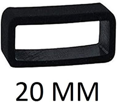 Meddler PVC 20mm Watch Strap Rubber Black Loop Retainer Buckle Keeper Band Holder Hoop Ring Retaining