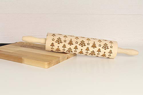 Rolling pin, Embossed rolling pin, Engraved rolling pin, Baking rolling pin, New Year gift, Cookie stamp, Baking gift mom, Wood gift mom - Thumbnail 5
