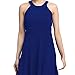 Womens Sleeveless Halter Neck Dress, Ladies Evening Prom Flare Dresses Solid Color Irregular Sundressthumb 4