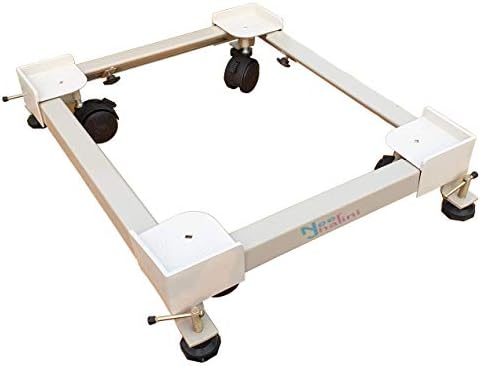 Neerjharini 360ยฐ Metal Stand Rotatable Wheeled Top Loading Washing Machines and Refrigerators (Adjustable, Off-White)