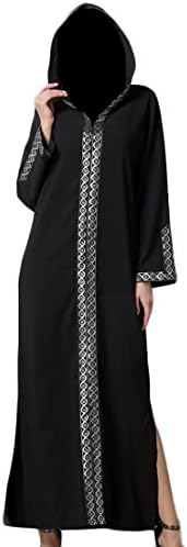 Earnest Women's Muslim Kaftan Abaya Jilbab Islamic Long Dress Black M