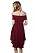 ChongXiao Womens Casual Flared Swing Off Shoulder Party Cocktail Formal Skater Dress (M, Wine Red)