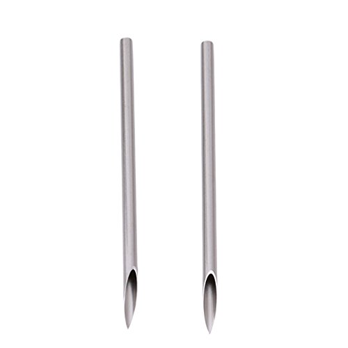 GUAngqi 10pcs Piercing Needle Stainless Steel Sterile Ear Nose Body Piercing Needles Disposable Tattoo Accessories,silver 20G,diameter about 0.31inch